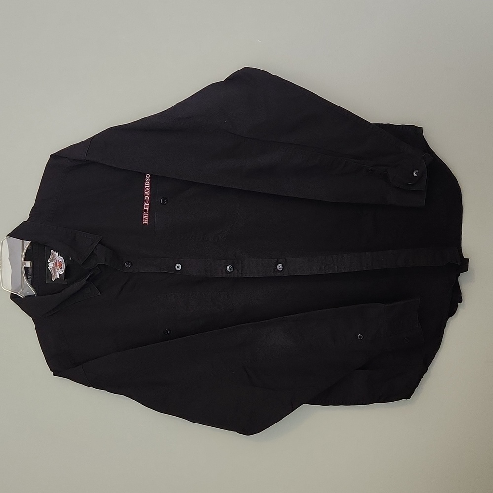 Harley-Davidson Men's Long Sleeve Button-Up Shirt, Embroidered, 100% Cotton - XL